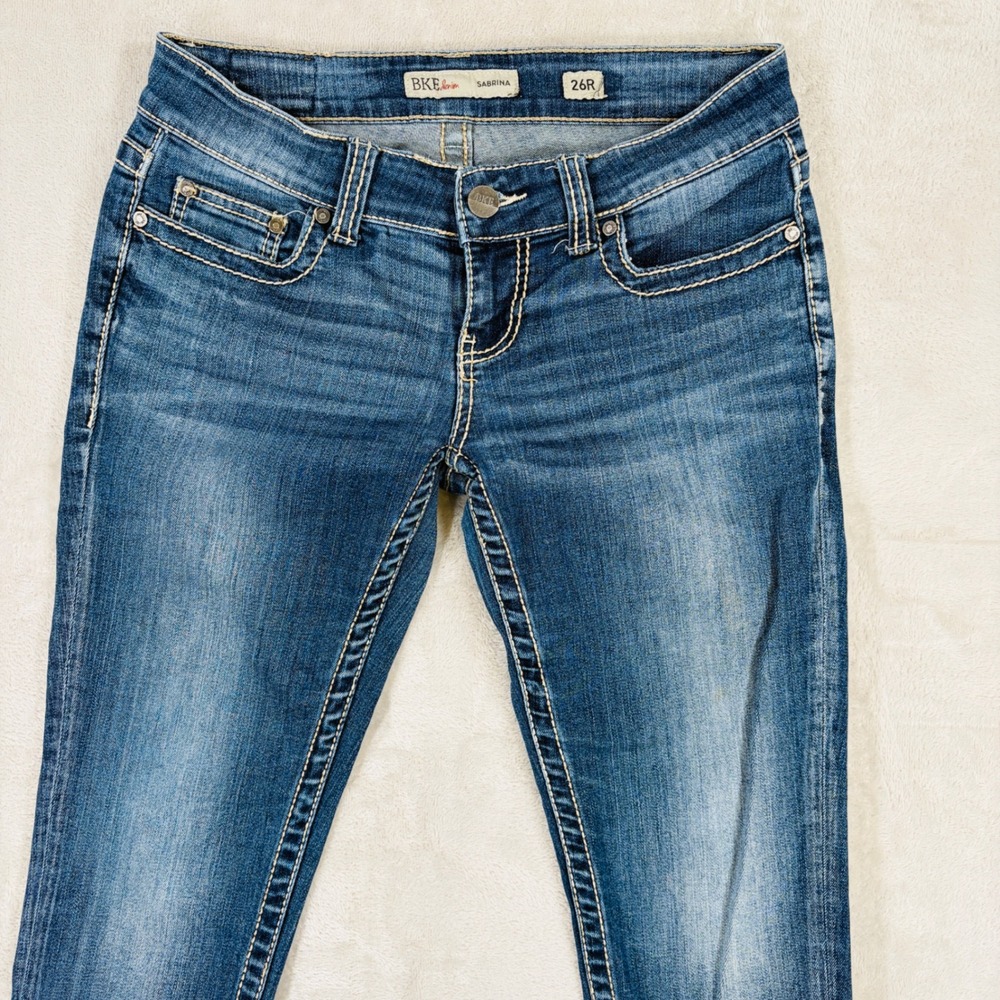 BKE Sabrina Jeans Womens 26 31 Low Rise Skinny Blue Wash Stretch Denim